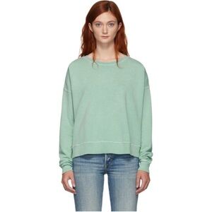 AMO Green Classic Sweater Sweatshirt Women's Agave Green Top Size XS